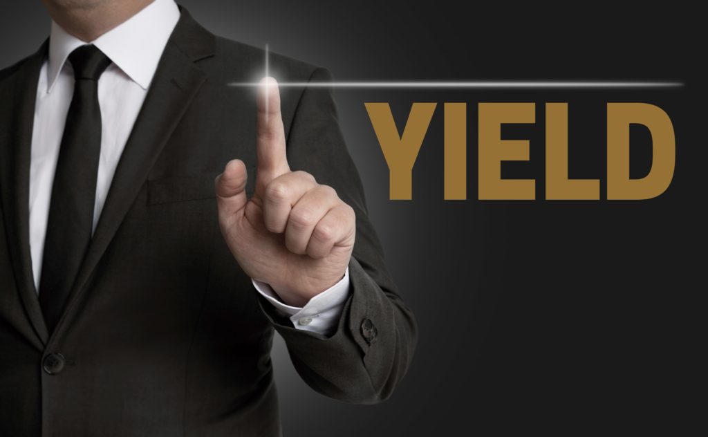 The word "Yield" on a touch screen